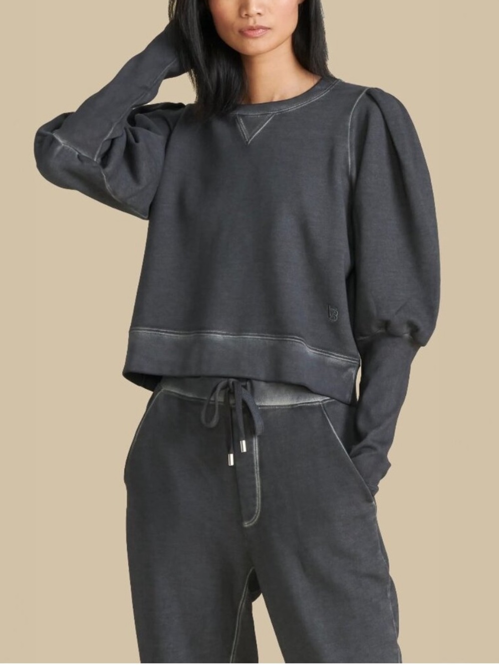 Veronica Beard Charcoal Analeigh Puff Sleeve Sweatshirt Size XS